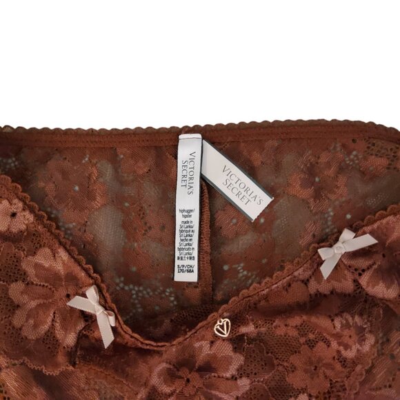 Victoria’s Secret Lace Hiphugger Panty Womens Size Small Brown Body By Victoria - Picture 4 of 7